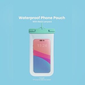 Phone pouch waterproof With Neck Lanyard Universally Fits Phones Up To 7in.